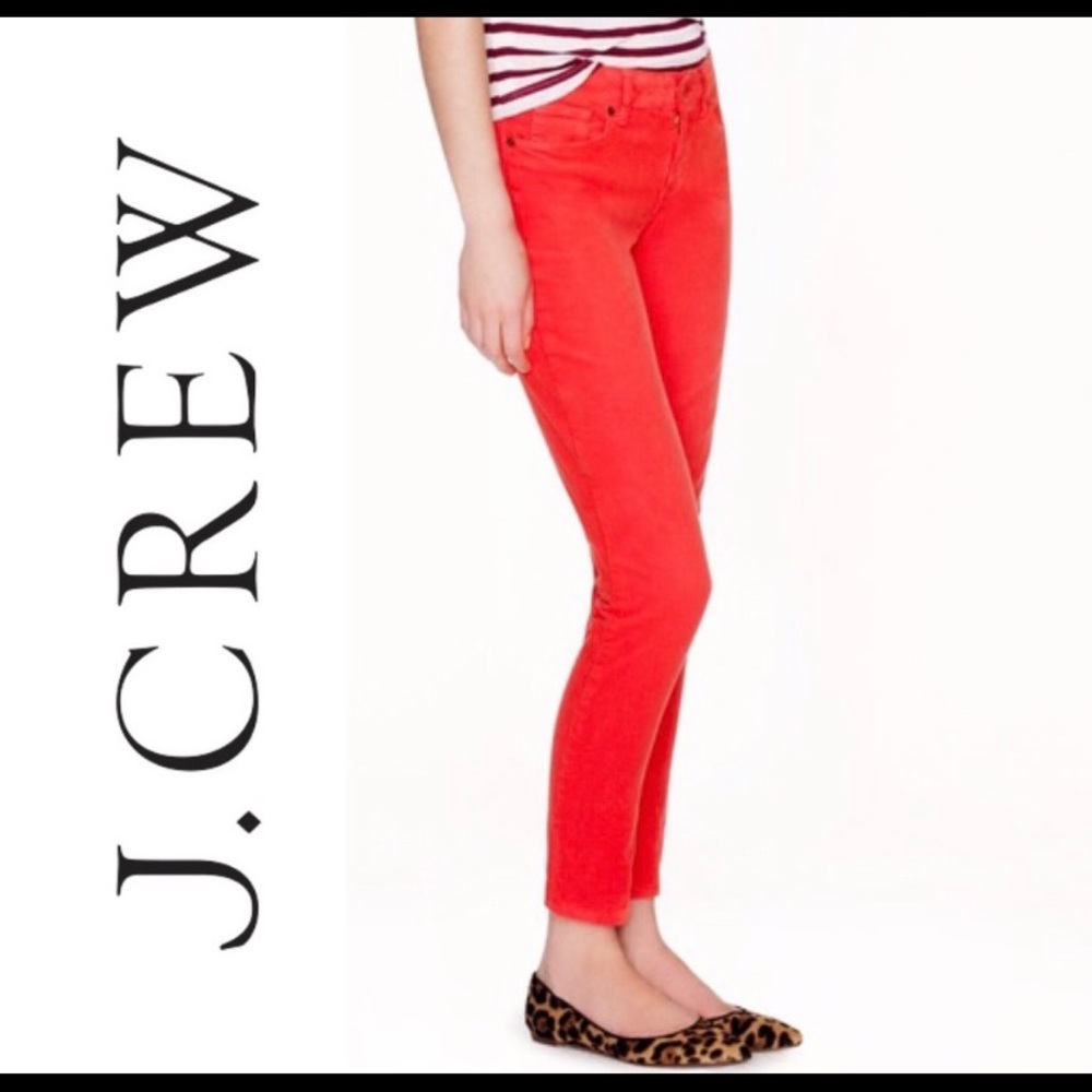 J.Crew toothpick coral cords hip 28